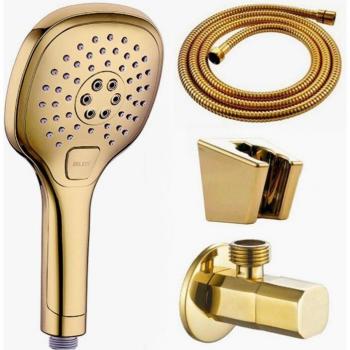Gold Plated ABS Plastic Shower Head with Sliding Bar and Hose BT77