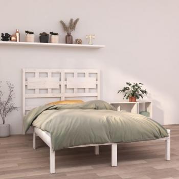 VidaXL Bed Frame White Solid Wood 120x200 cm