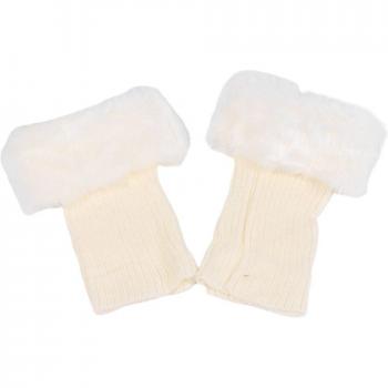 Women’s Crochet Knit Faux Fur Cuff Leg Warmers