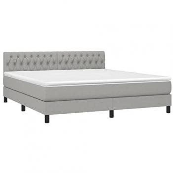 VidaXL Boxspringbett 180x200 cm Hellgrau