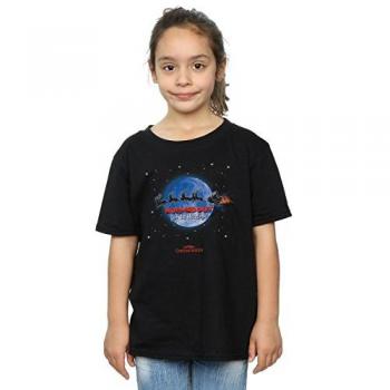 T-shirt nera bruciata per ragazze Vacanze di Natale National Lampoon