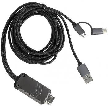Cable LD30 2‑en‑1 USB‑C / Micro‑USB → HDMI 1080p + Transmisión Bluetooth