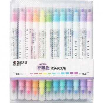 5 pcs Dual Tip Milkliner Fine Tip Highlighter Pens