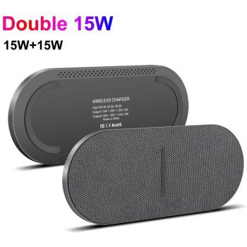 Qi Wireless Charger 30W Dual Pad for iPhone and Samsung