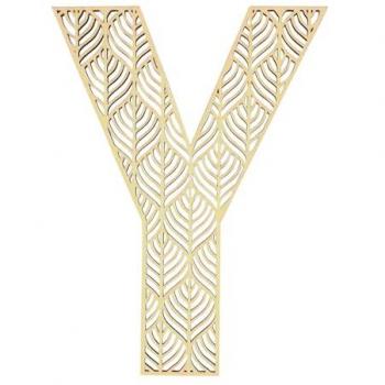 Lettre Y créative en bois sculpté 24 cm – loisirs