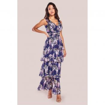 Sustainable Green Flutter Sleeve Wrap Dress in Chiffon