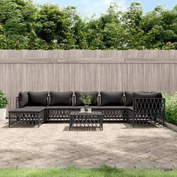 Sofa de Jardim VidaXL 8 Peças Aço Antracite
