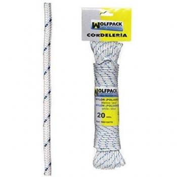 Cuerda Nylon Alta Tenacidad Blanca / Azul (Madeja 20 m.)