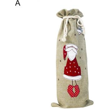 Embalaje de Vino Festivo con Diseño de Santa