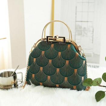 Bolsa de Mano Estilo Japonés Verde Vintage