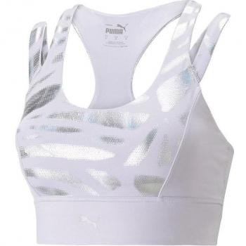Sujetador Puma Nova Shine Mid Impact Eversculpt blanco tamaño L