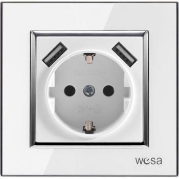 Base acrílica negra con salida 5V 2A y conectores