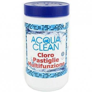 Cloro in pastiglie per piscine fuori terra 1 kg Acqua Clean Multifunzione Tripla Azione