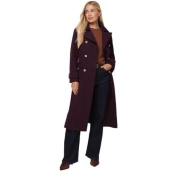 Wallis Female Petite Berry Military Coat – Longline, 18