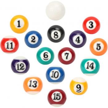 Billes de queue de billard 16 pièces, 25 mm – Kit enfant