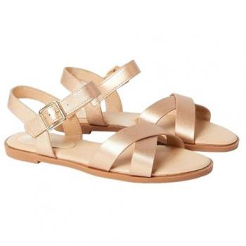 Wide Fit Florence Cross Strap Flat Sandals