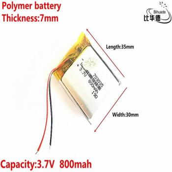 Polymer Lithium-Ion Battery 3.7V 800mAh 703035 for MP3 and MP4