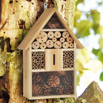 Caseta de insectos de madera natural HI 31x10x48 cm