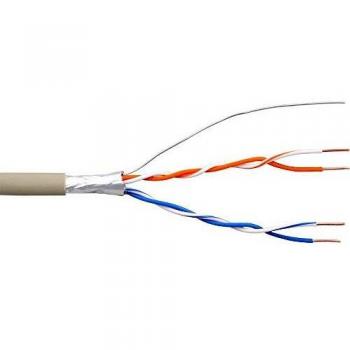 InLine® Telefon-Kabel 4-adrig 2x2x0,6mm zum Verlegen beige