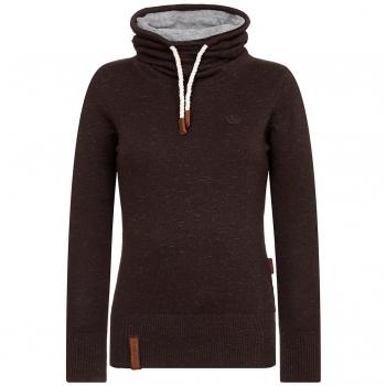 Schattenblüte Stricktop Weiblich – Awakening Pupillengrau, Dunkelbraun-Mélange, M