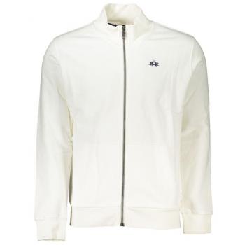 La Martina White Fleece Zip-up Sweatshirt