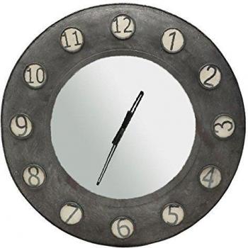Metallige Moderne Wanduhr in Grau – 77 cm × 6 cm × 77 cm