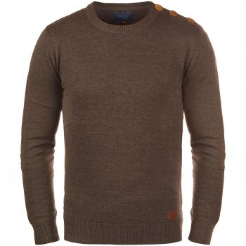 Blend Louis Herren Rundhalspullover Feinstrick, Größe:M, Farbe:Mocca Mix