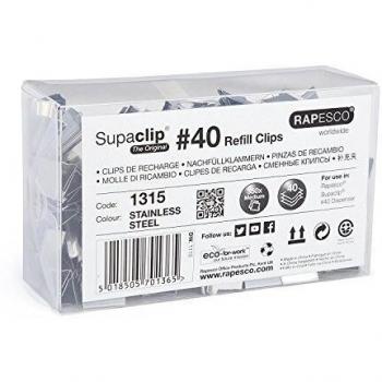 Rapesco Supaclip 40 Nachfüllpack Edelstahl 350 Stück