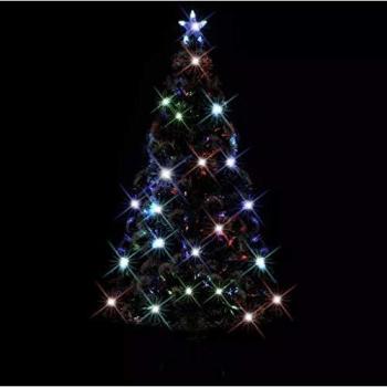 210 cm Pre-lit Christmas Tree with Stand