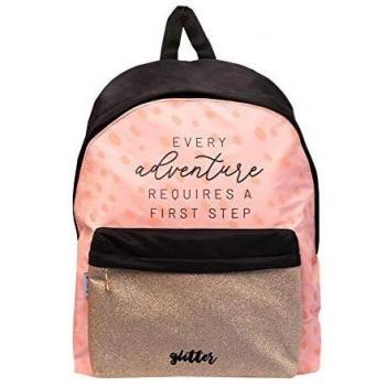 Mochila de escuela con efecto glitter