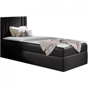 Cama Continental Baltimore 179, Individual, Cuero Ecológico, 100x200 cm, Somier Incluido, Cabecero Acolchado