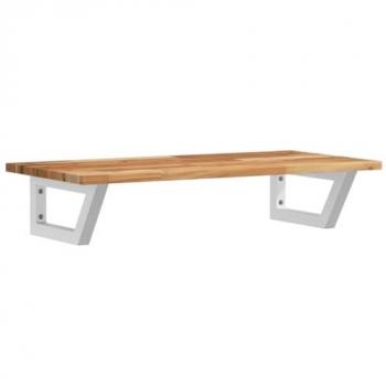 Wall-Mount Basinshelf with Acacia Wood and Steel Frame