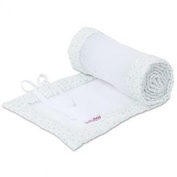 Malla Nido BabyBay® – Boxspring XXL Blanco, Purpurina y Estrellas Menta