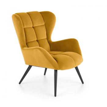Sillón Houston 1079 tapizado, dimensiones 91x75x86cm, metal en las patas