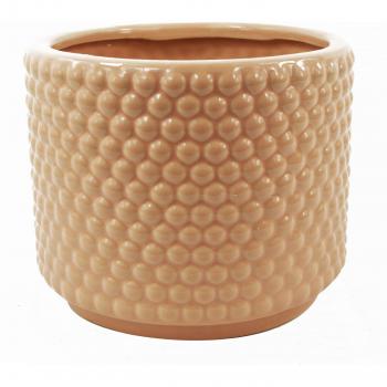 Dusty Pink Ceramic Planter with Raised Dots