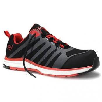 Jori Rapid Black‑Red Safety Shoe – Low EDS, S3, 47 EU