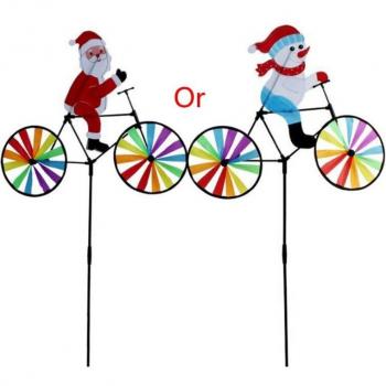Whirligig Bonhomme de Neige Père Noël sur Vélo Décoration de Noël