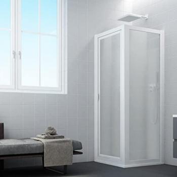 Mampara Acero Transparente Forte 80x105 cm – Blanco – 190 cm – Modelo Sigma Duo