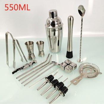 22 Stück Edelstahl Cocktail Shaker Set, 550ML/750ML, für professionelle Barkeeper