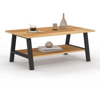 Table basse rectangulaire élégante 100 cm bois et noir