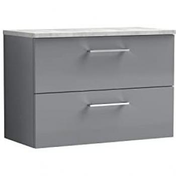 Nuie Arno Wall Hung Vanity Unit with Bellato Grey Laminate Worktop
