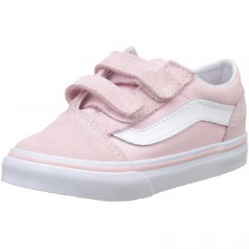 Vans Old Skool V, Baskets Mixte bébé, Rose (Suede/Canvas), 25.5 EU