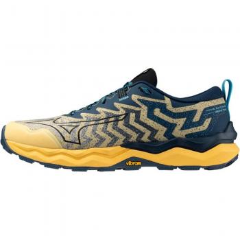 Daichi 8 Trail Runners by Mizuno – Flax/Black/Blue Wing Teal (Men's UK 6.5)