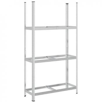 3-Tier Silver Steel Tire Rack