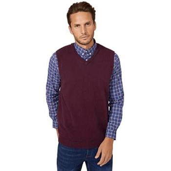 Debenhams Men's Burgundy Pure Cotton Knitted Tank – Medium