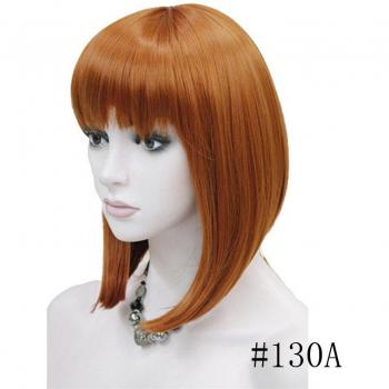 Perruque courte pour femmes, style Bob lisse, cheveux synthétiques, 6 couleurs disponibles, noir et blond