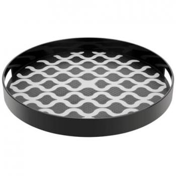 Olympia ProGuard 355 mm PC Round Service Tray – Dual Grip, Non‑Slip Surface