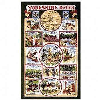 Stow Green Yorkshire Dales Green Tea Towel 100% Cotton