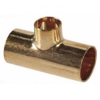 28 mm Copper Pipe Straight Tee – 22 mm Solder Joint, 28 mm Length