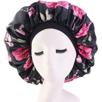Elastic Band Satin Hair Styling Cap for Women